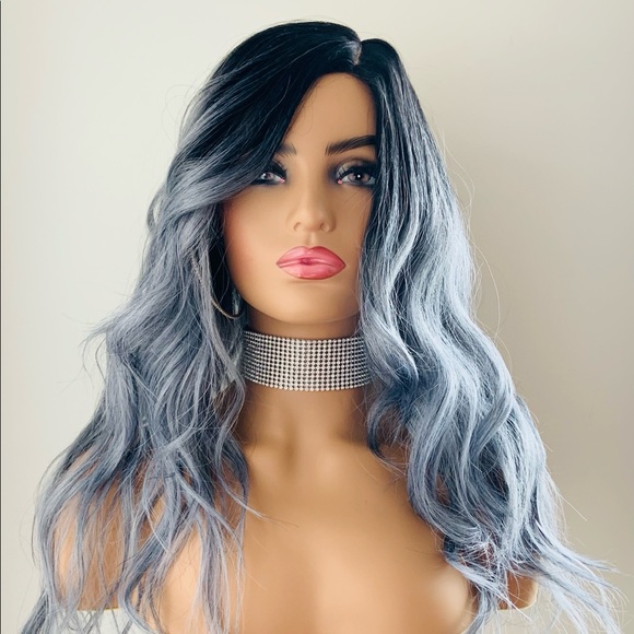 “Put On & Go” 24” Ombre Blue Premium Fiber Wig that is Curl/Flat Iron Safe - Picture 11 of 14